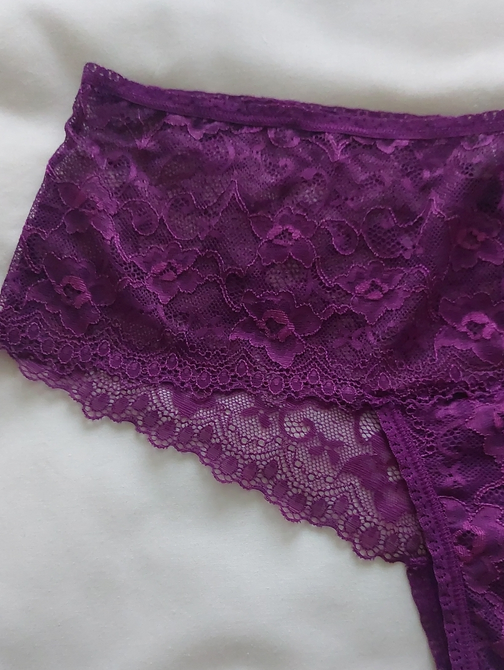 NWOT Jessica Purple Floral Lace Hipster Panty